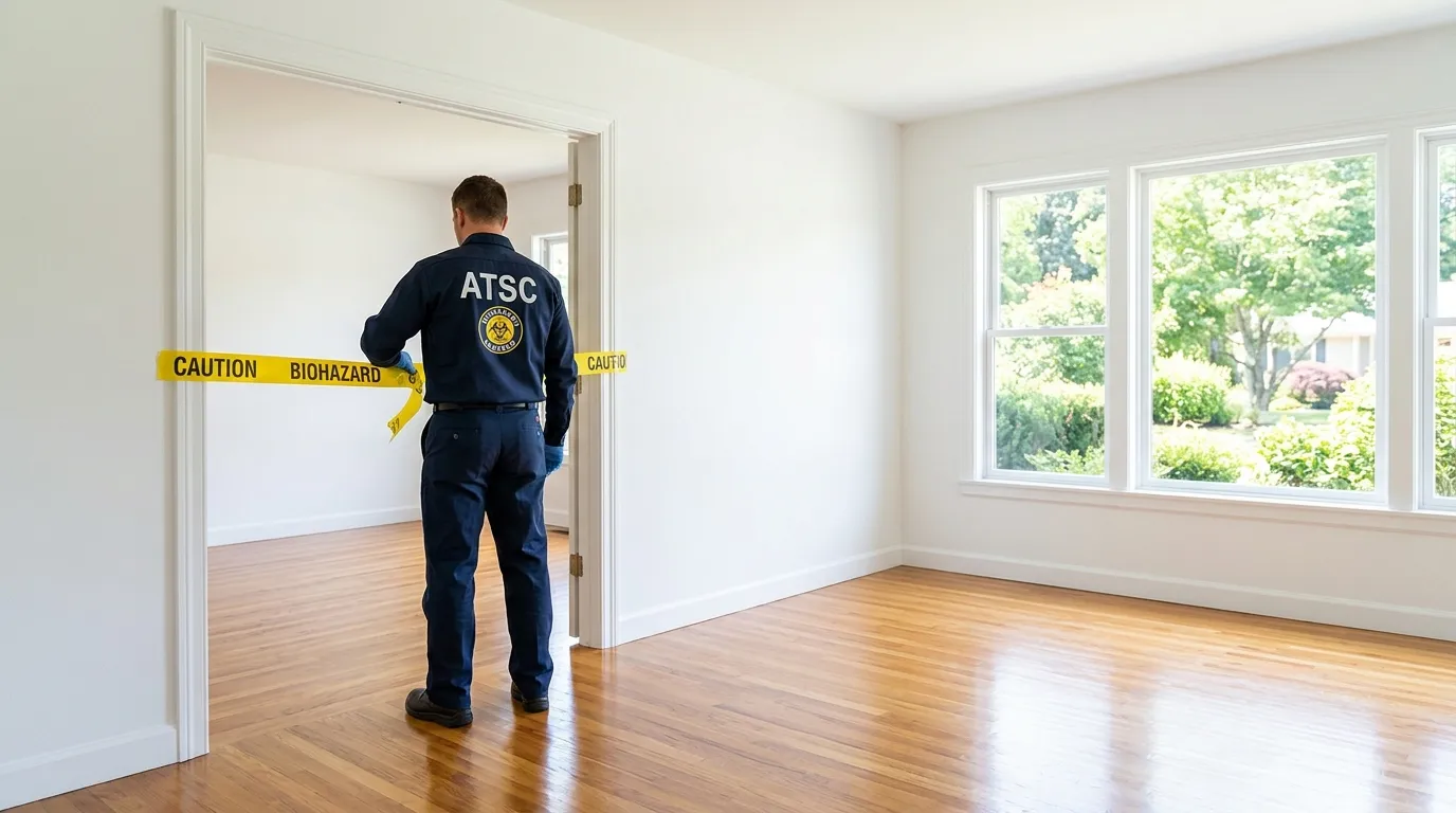 Certified biohazard cleanup crew performing Decomposition Cleanup in Hillsborough